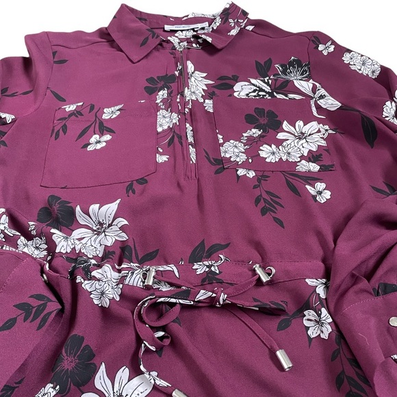 RICKI’s Blouse Tunic with Waist Cinch String Flower Print Size 6 - Picture 3 of 5